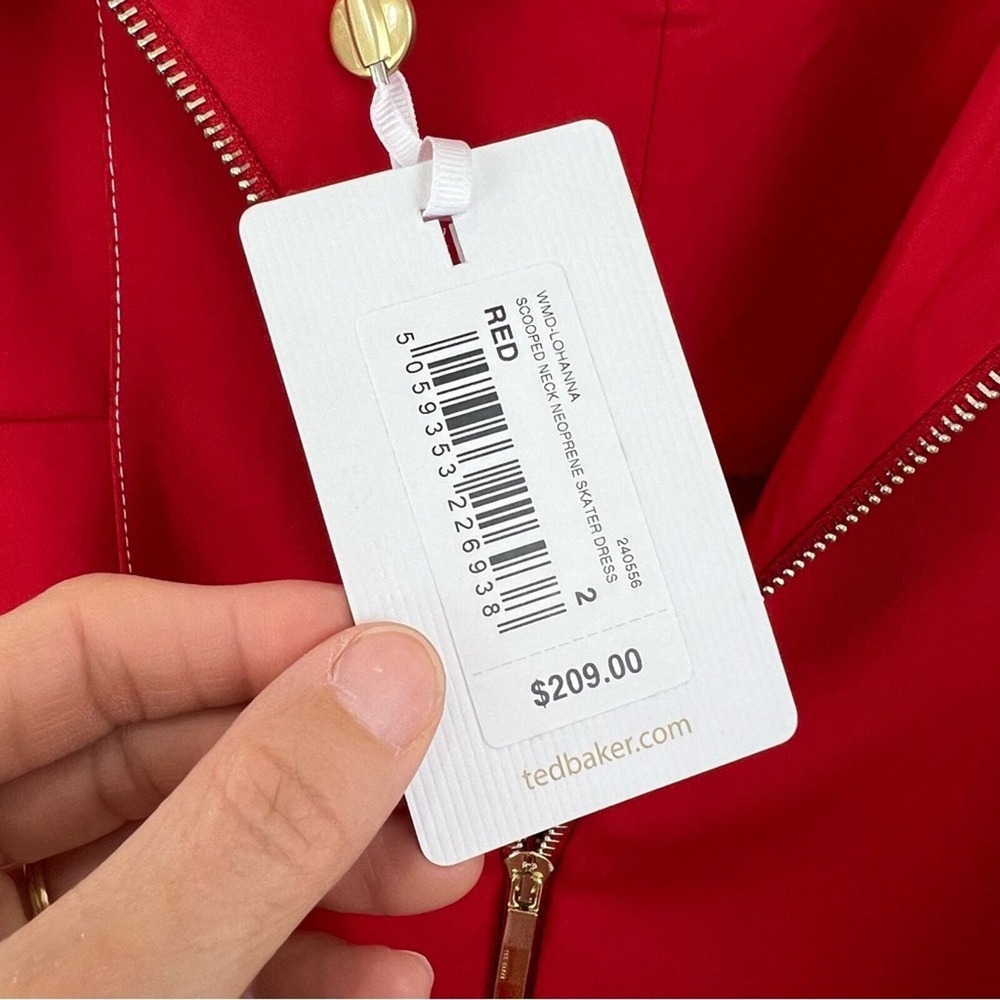NEW Ted Baker LOHANNA Fit & Flare Dress Women Red Skater Mini 4-6 (ted2) - Picture 9 of 12